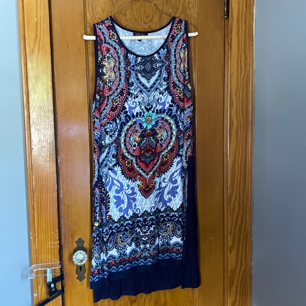 Multi colored mostly navy  tunic dress